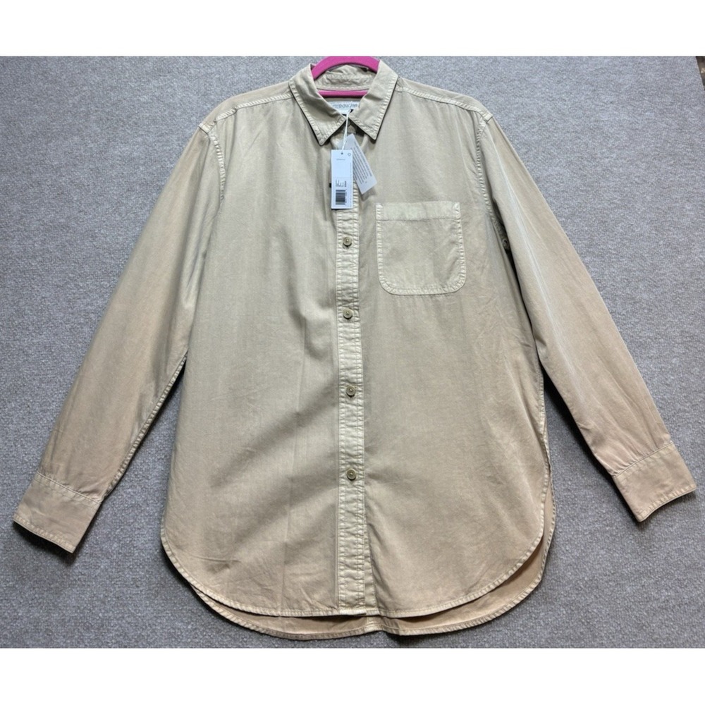Outerknown Women's Shirt XS Beige/ Tan Cotton The Weekend Shirt Organic NWT